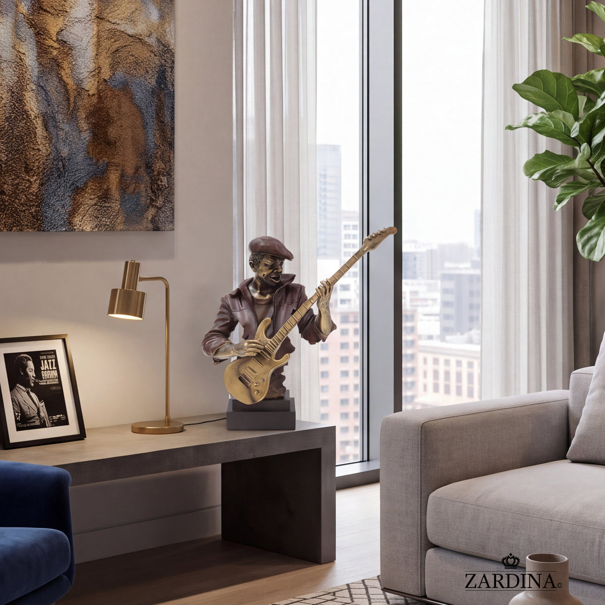 Strings of Passion - Guitarist Art Sculpture