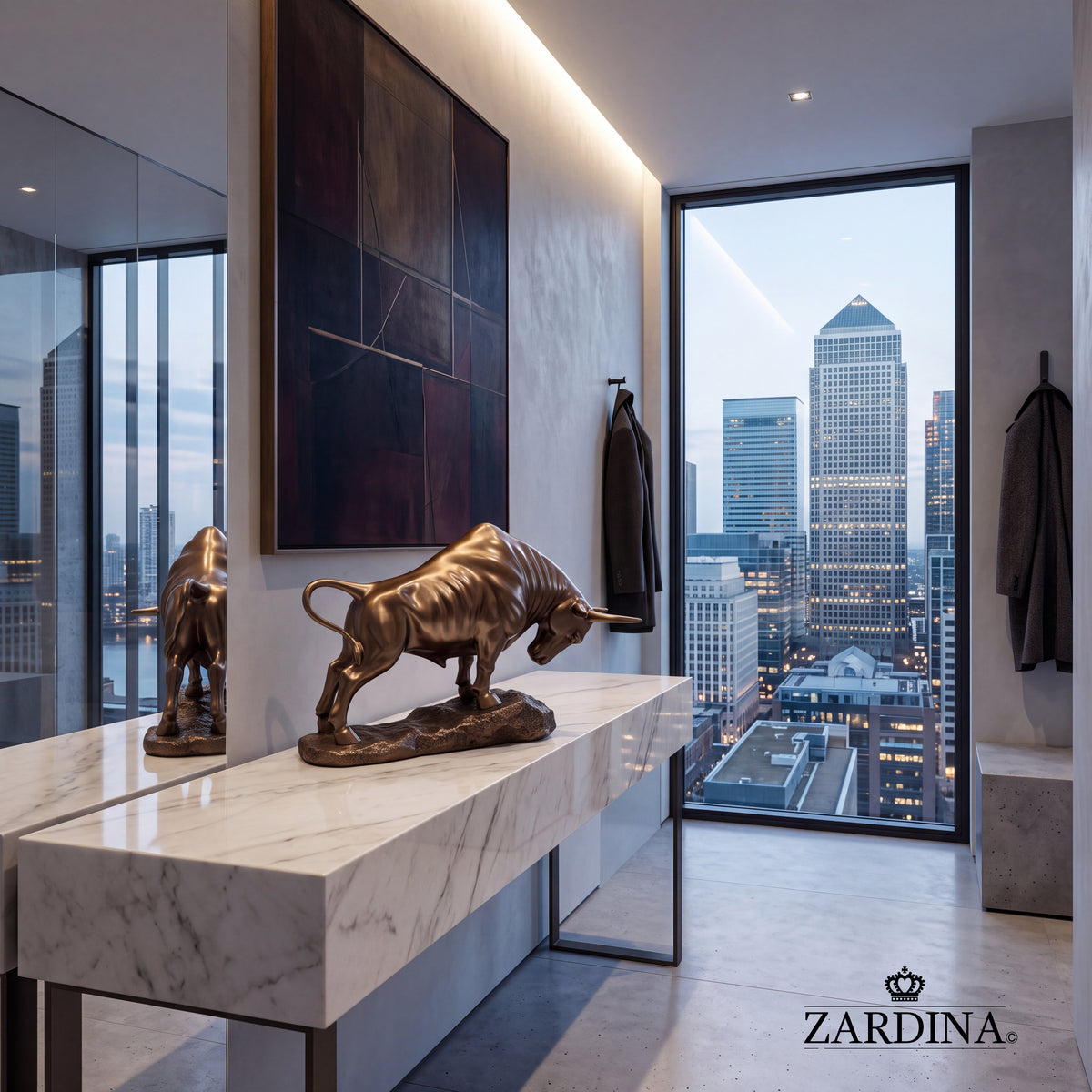 "Taurus" - Charging Bull Powerful Animalier Art Bronze Finish Sculpture