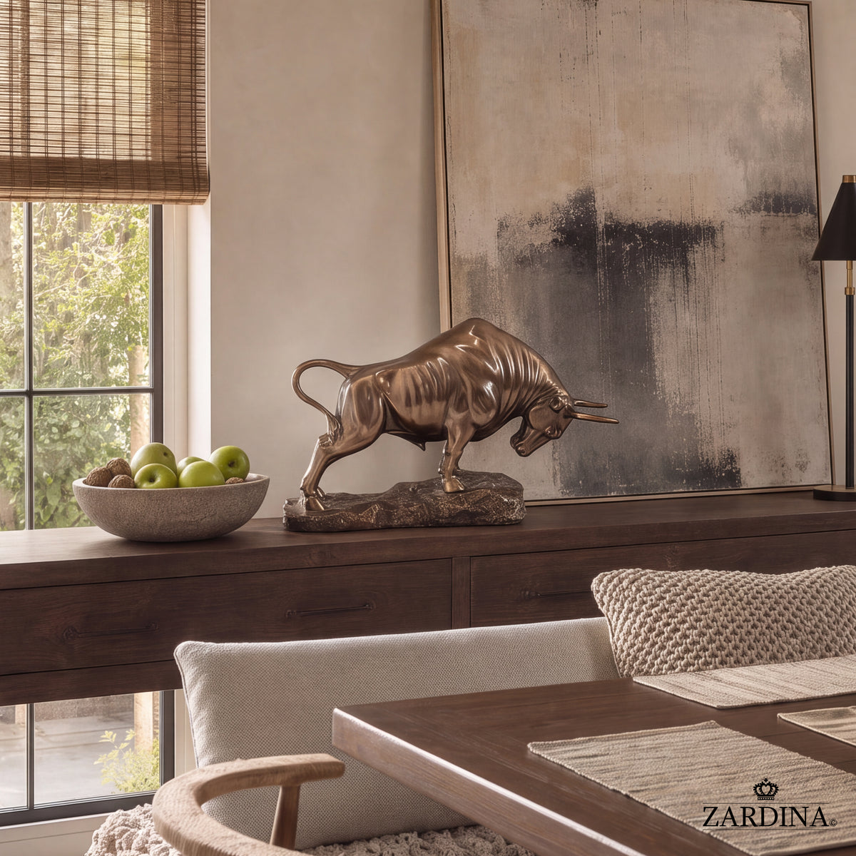 "Taurus" - Charging Bull Powerful Animalier Art Bronze Finish Sculpture