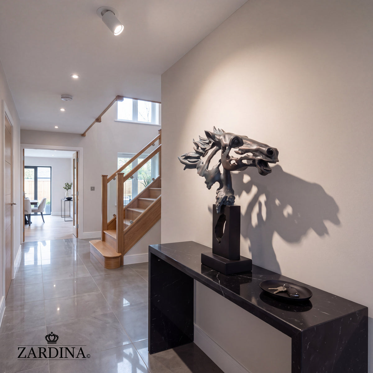 "The Flying Shadow" - Modern Abstract Horse Head Bust Sculpture