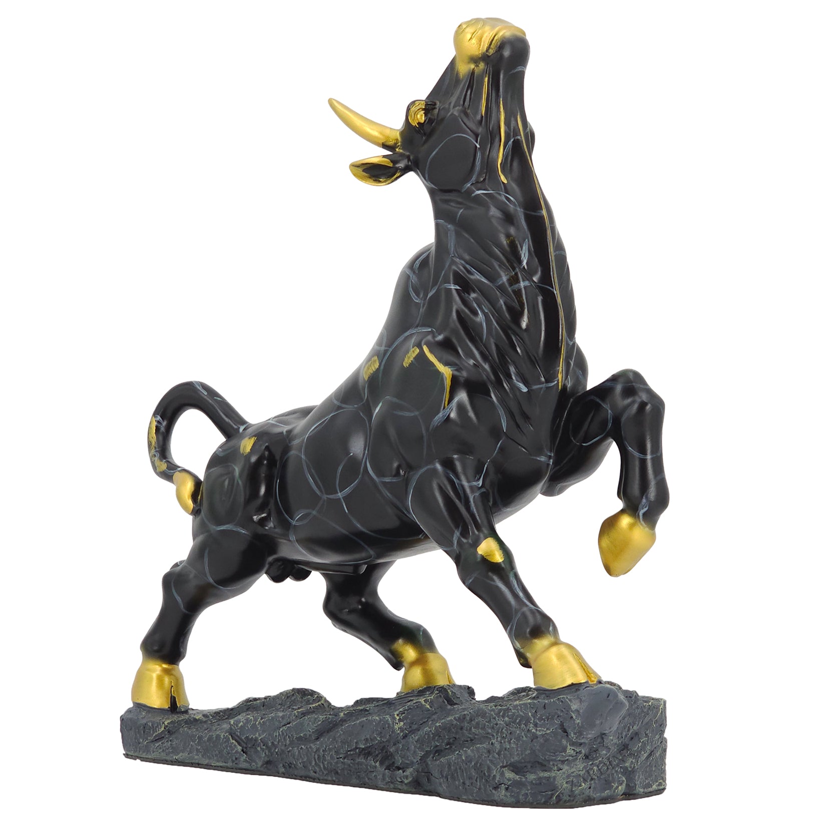 Black Victory Bull Art Sculpture Ornament statue Interior Décor