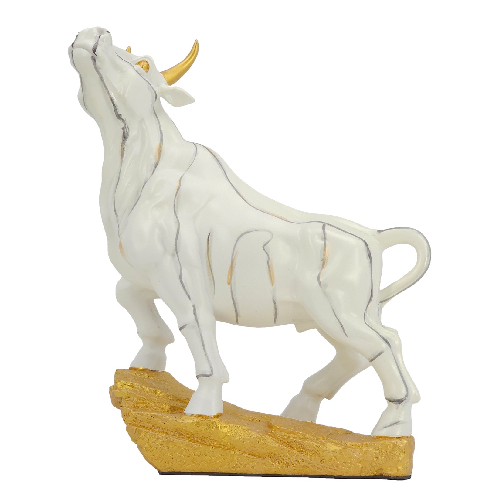 White Bull of Fortune Art Sculpture Ornament statue Interior Décor