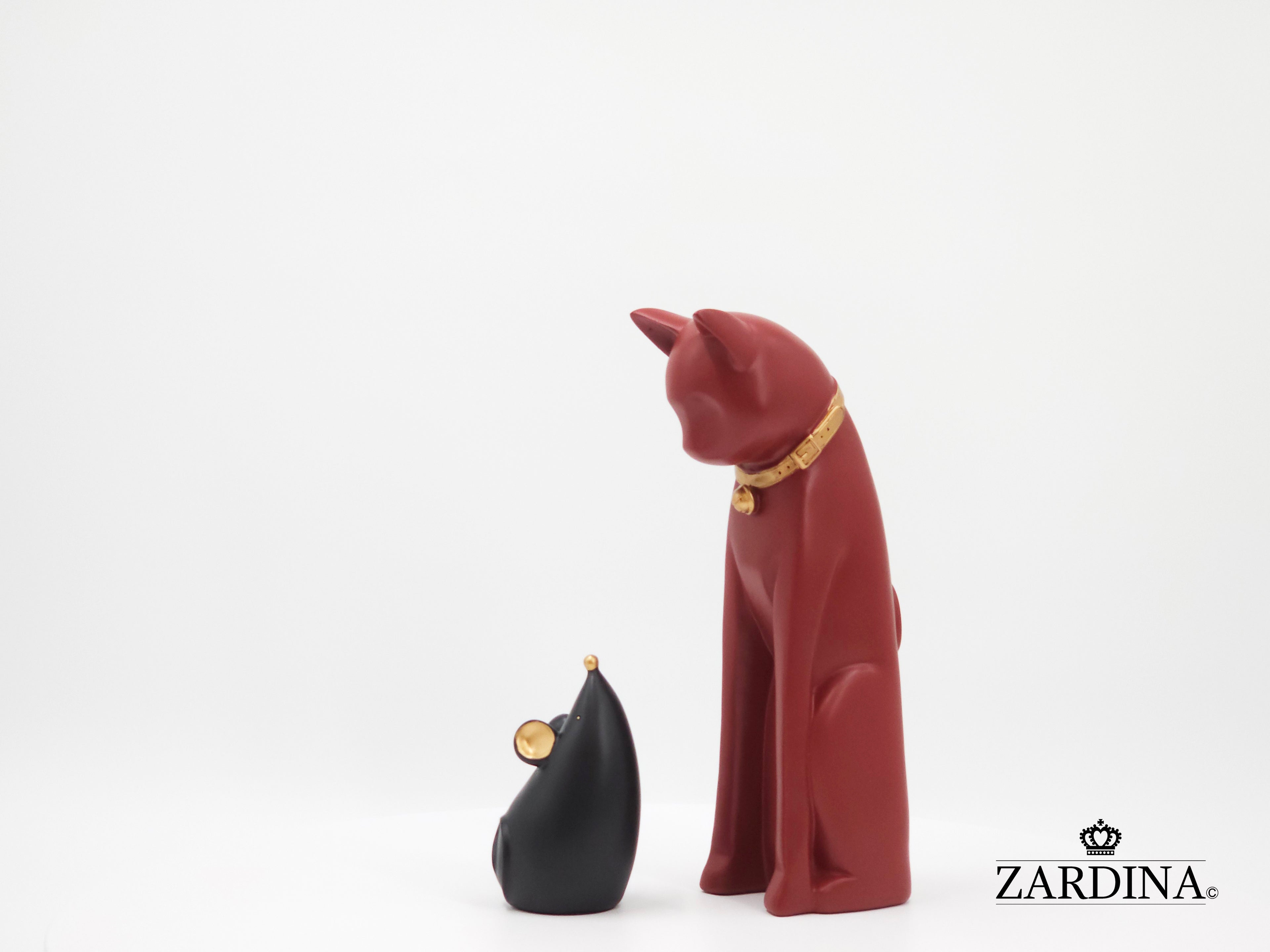 When The Red Cat Meet The Black Mouse Ornament Sculpture Home Décor Statue