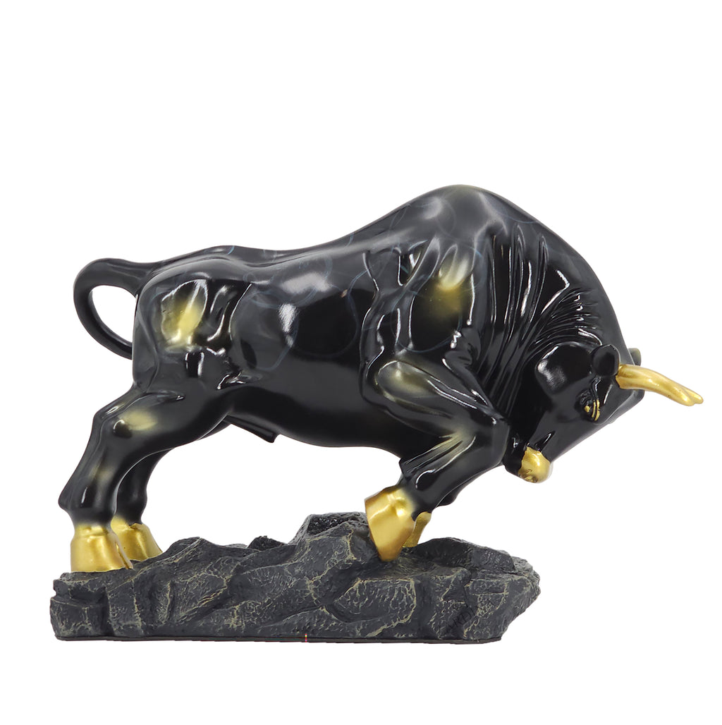 Black Charging Bull Art Sculpture Ornament statue Interior Décor