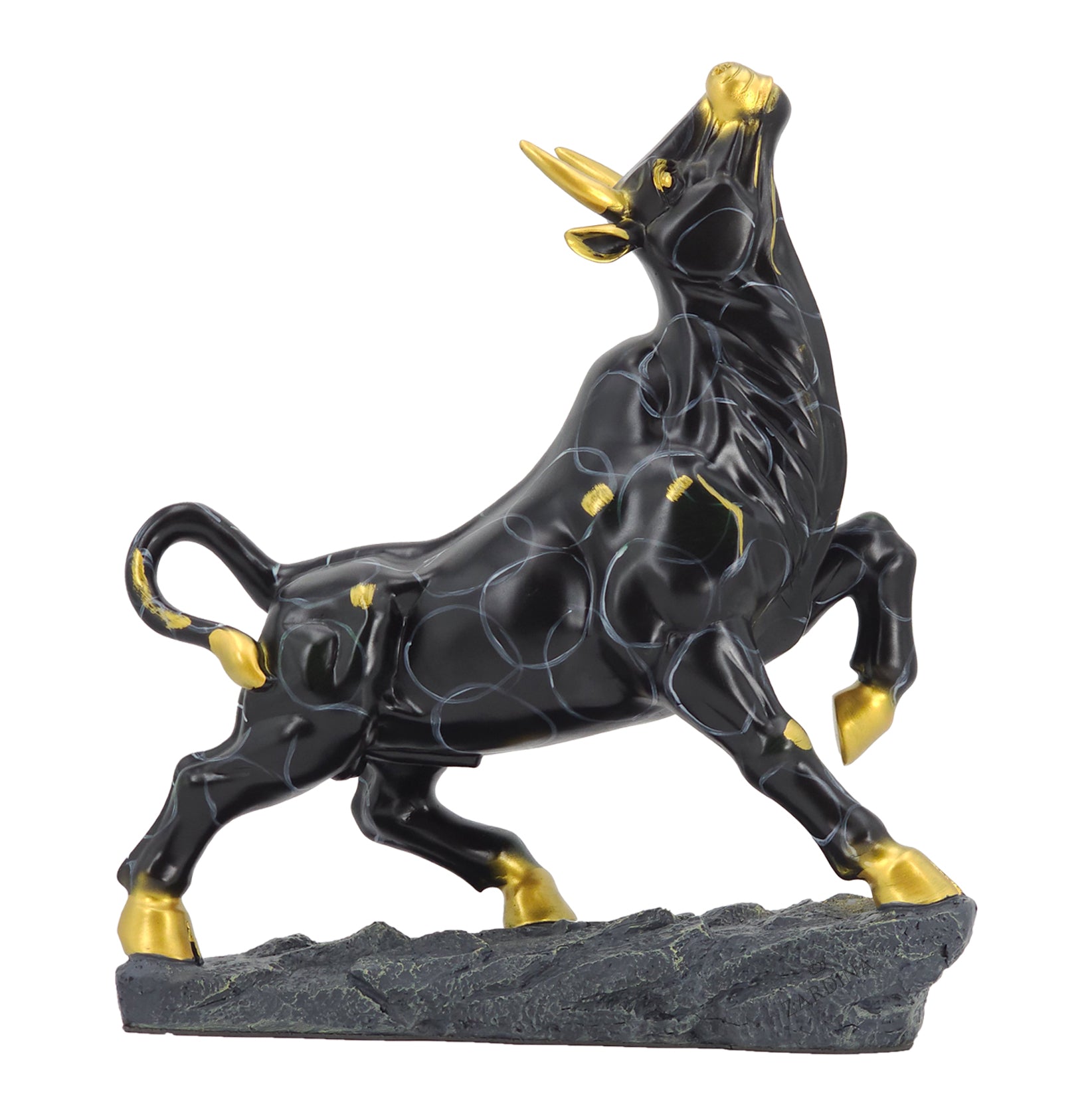 Black Victory Bull Art Sculpture Ornament statue Interior Décor