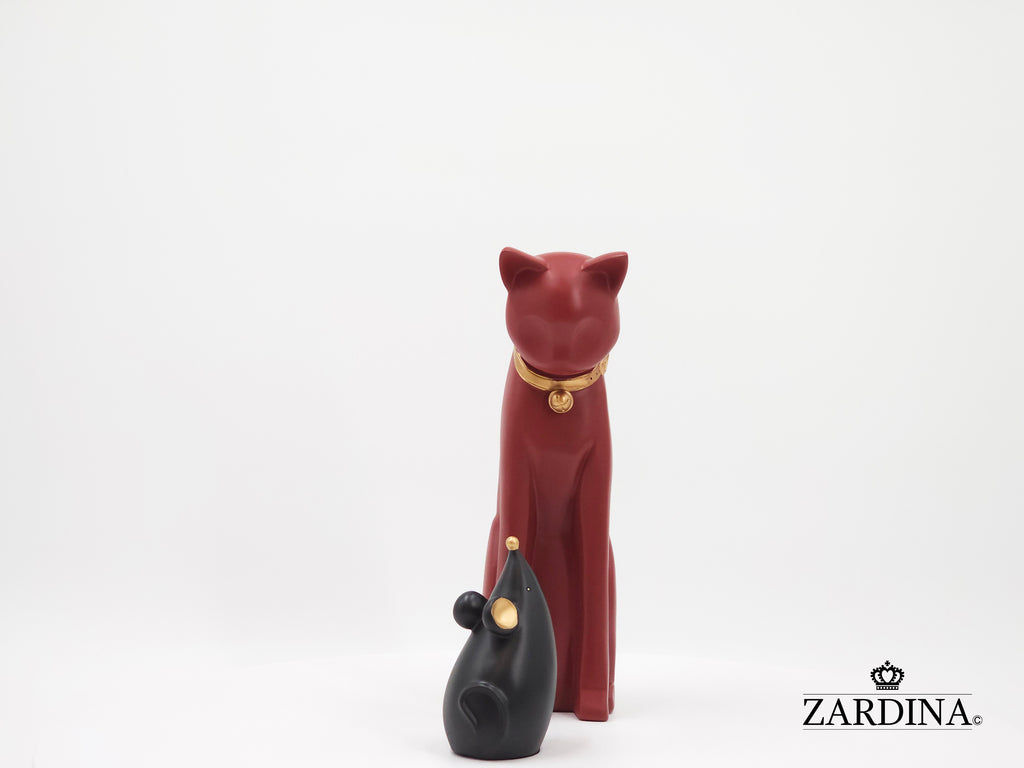When The Red Cat Meet The Black Mouse Ornament Sculpture Home Décor Statue