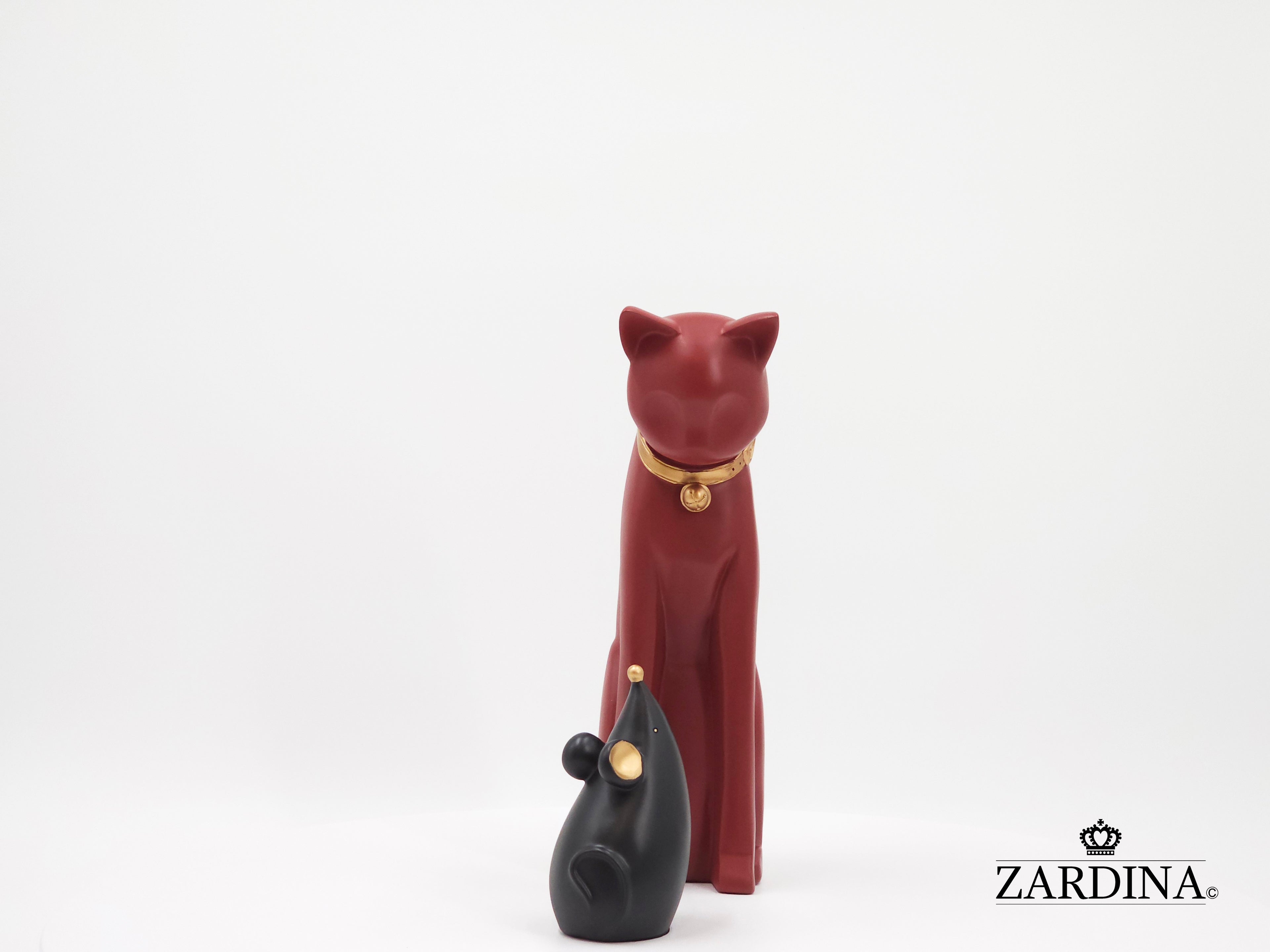 When The Red Cat Meet The Black Mouse Ornament Sculpture Home Décor Statue