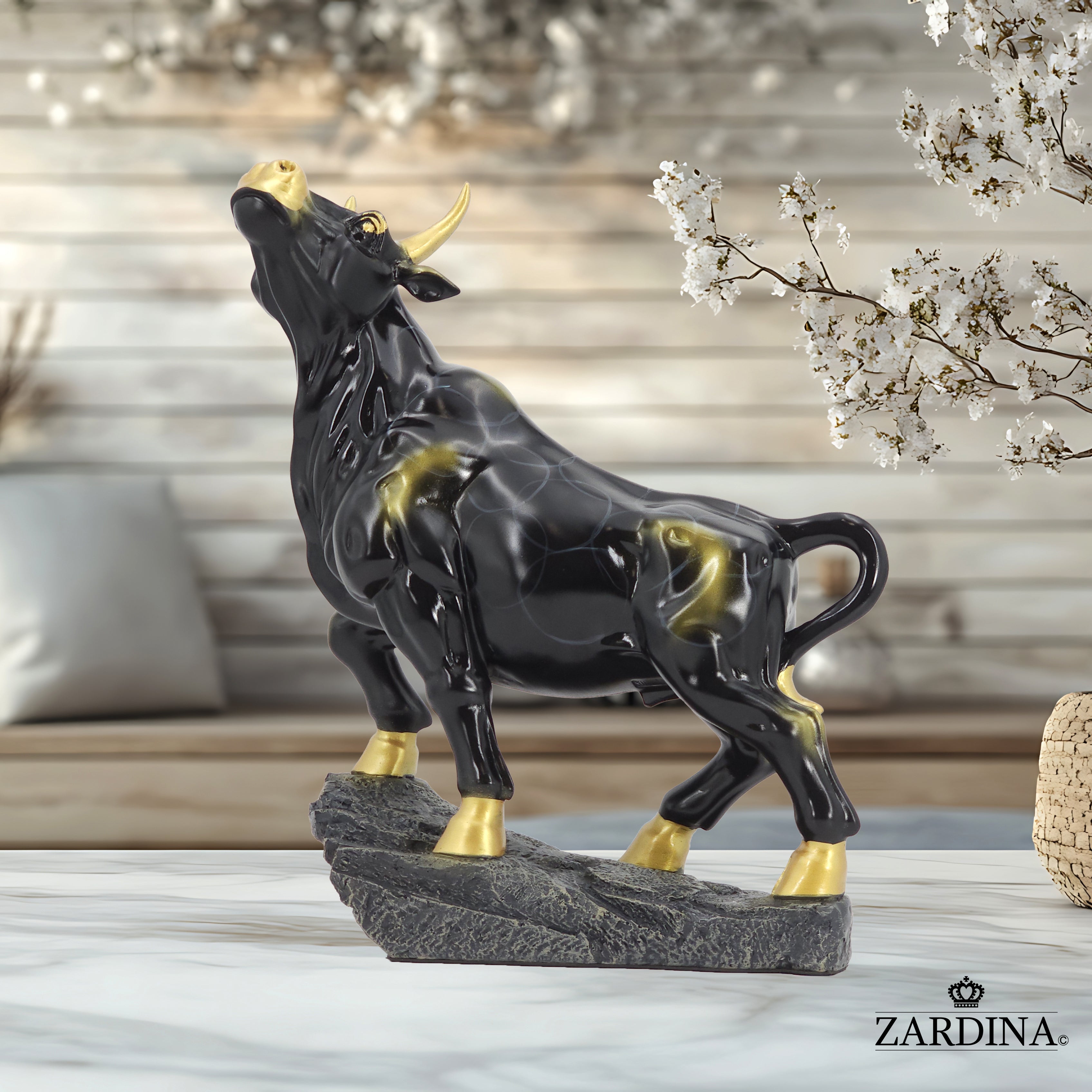 Black Bull of Fortune Art Sculpture Ornament statue Interior Décor