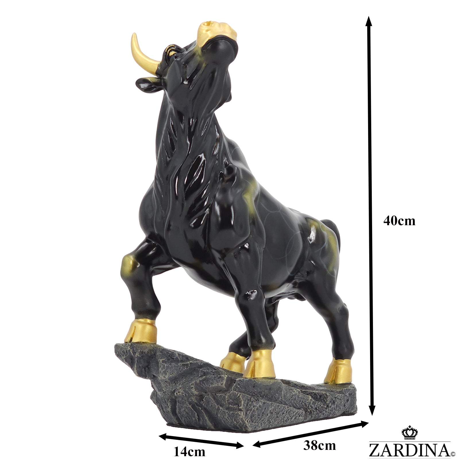 Black Bull of Fortune Art Sculpture Ornament statue Interior Décor