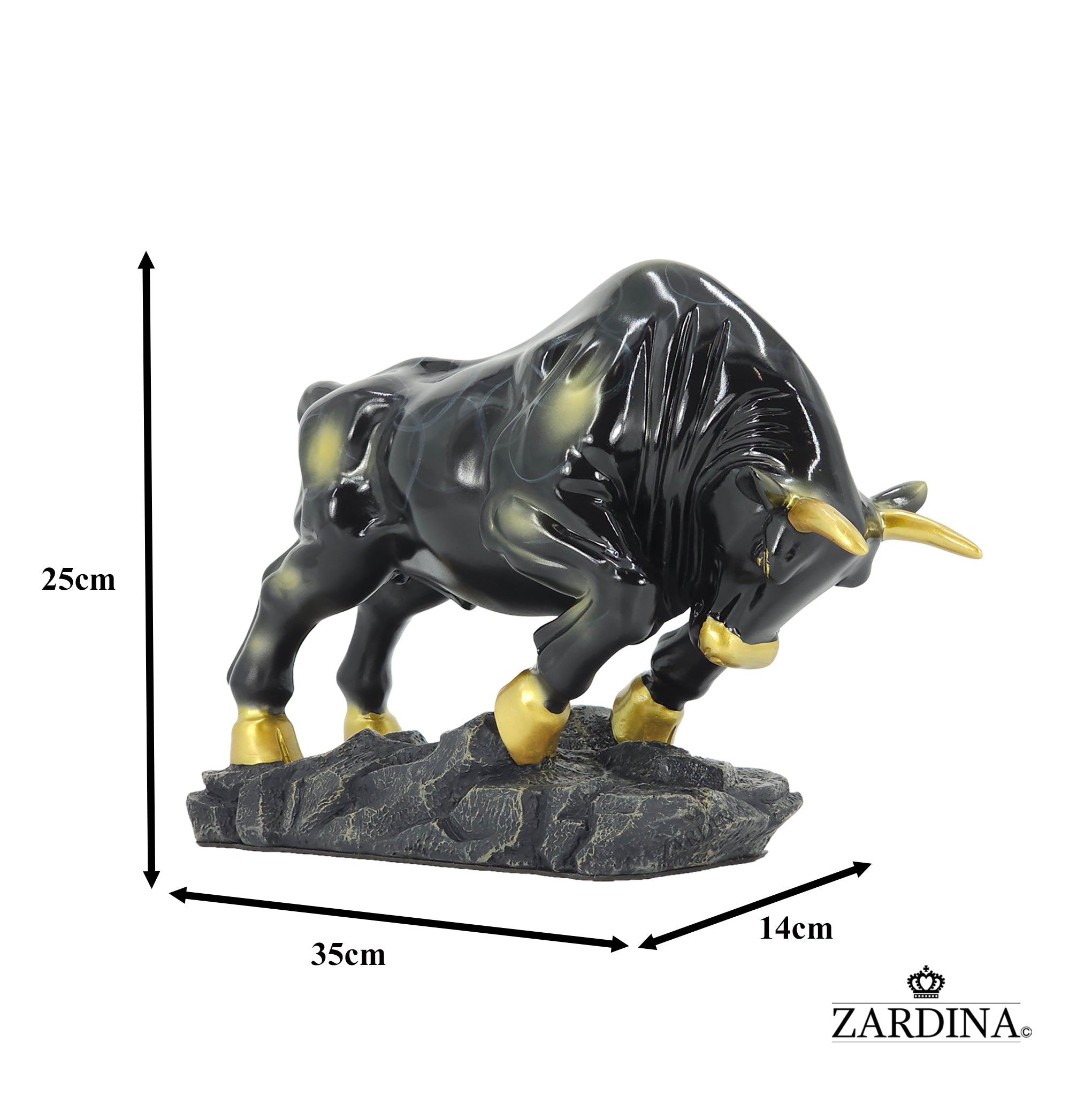 Black Charging Bull Art Sculpture Ornament statue Interior Décor
