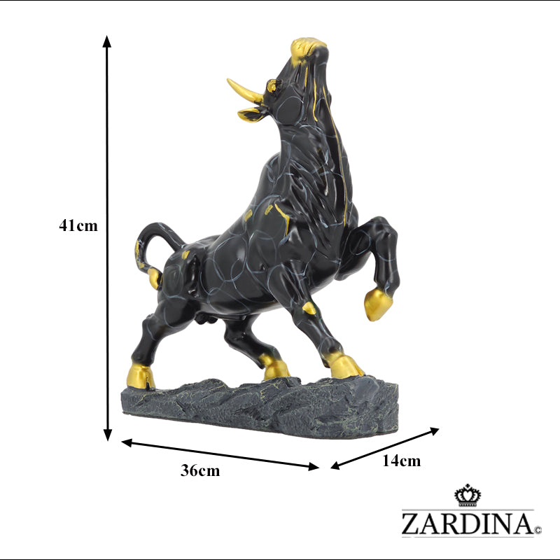 Black Victory Bull Art Sculpture Ornament statue Interior Décor