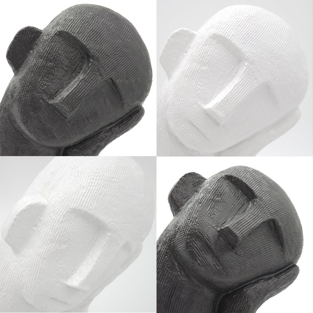 Lazy Man Art Sculptures Figurines Interior Décor (White)