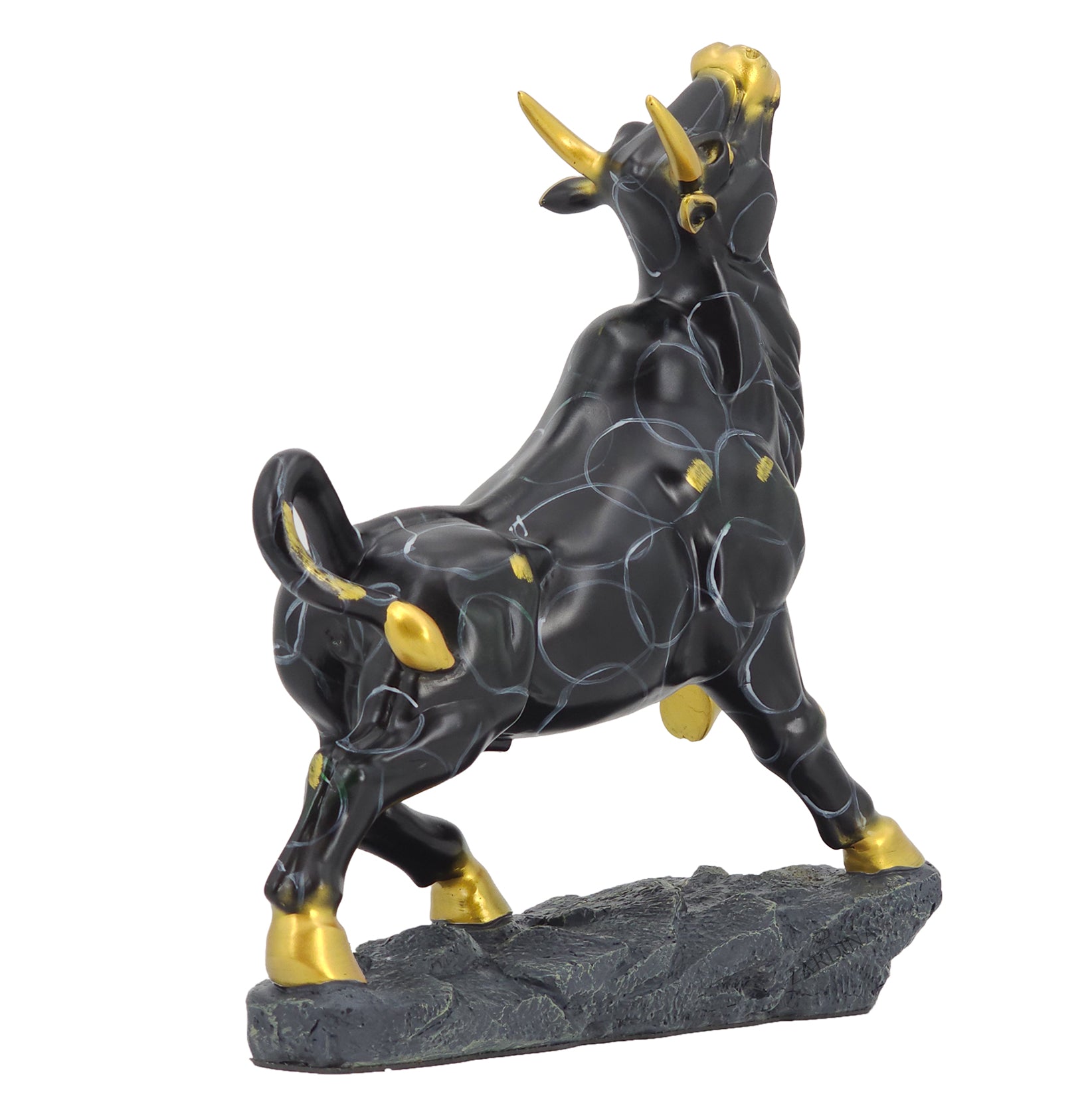 Black Victory Bull Art Sculpture Ornament statue Interior Décor