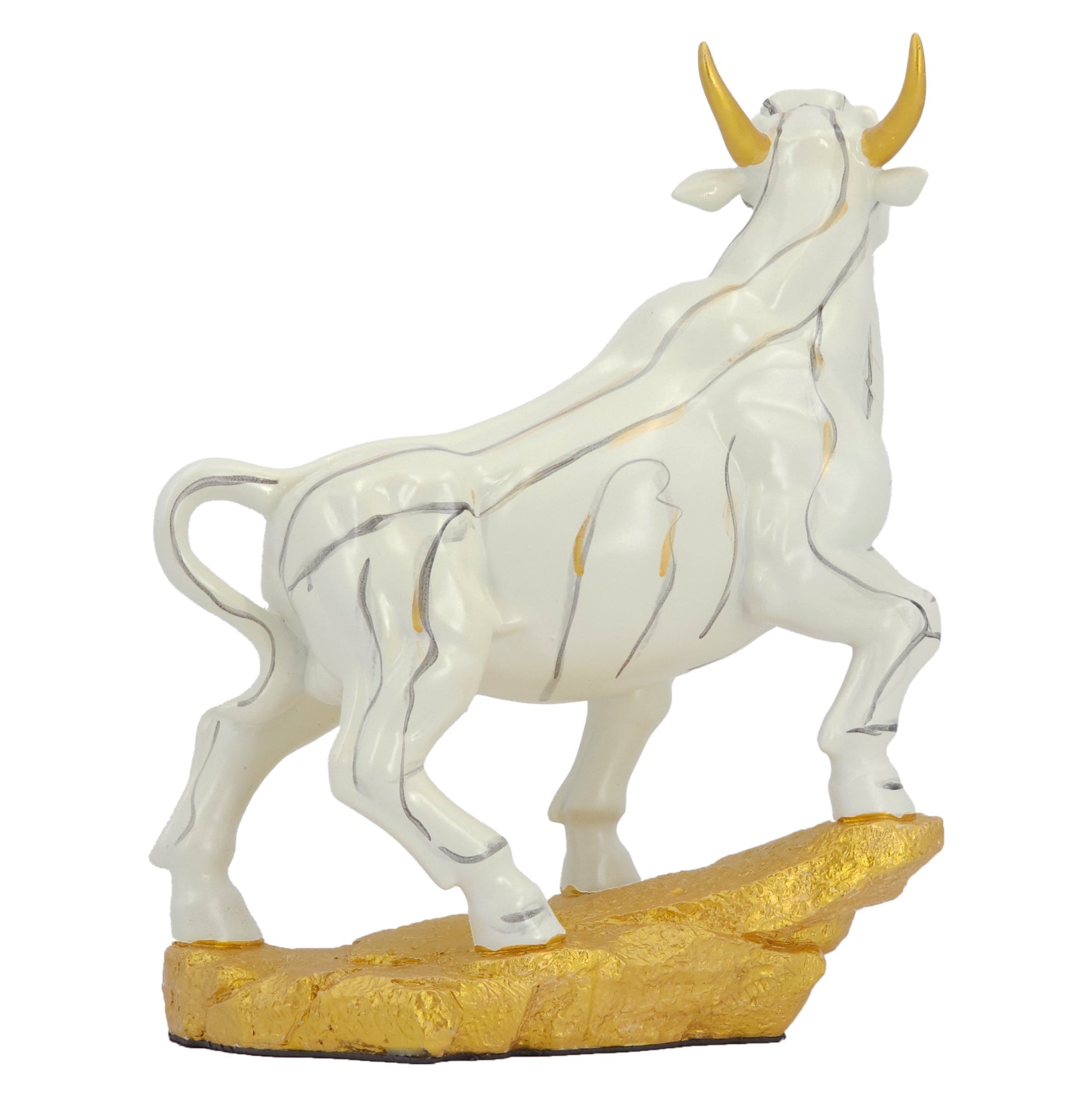 White Bull of Fortune Art Sculpture Ornament statue Interior Décor