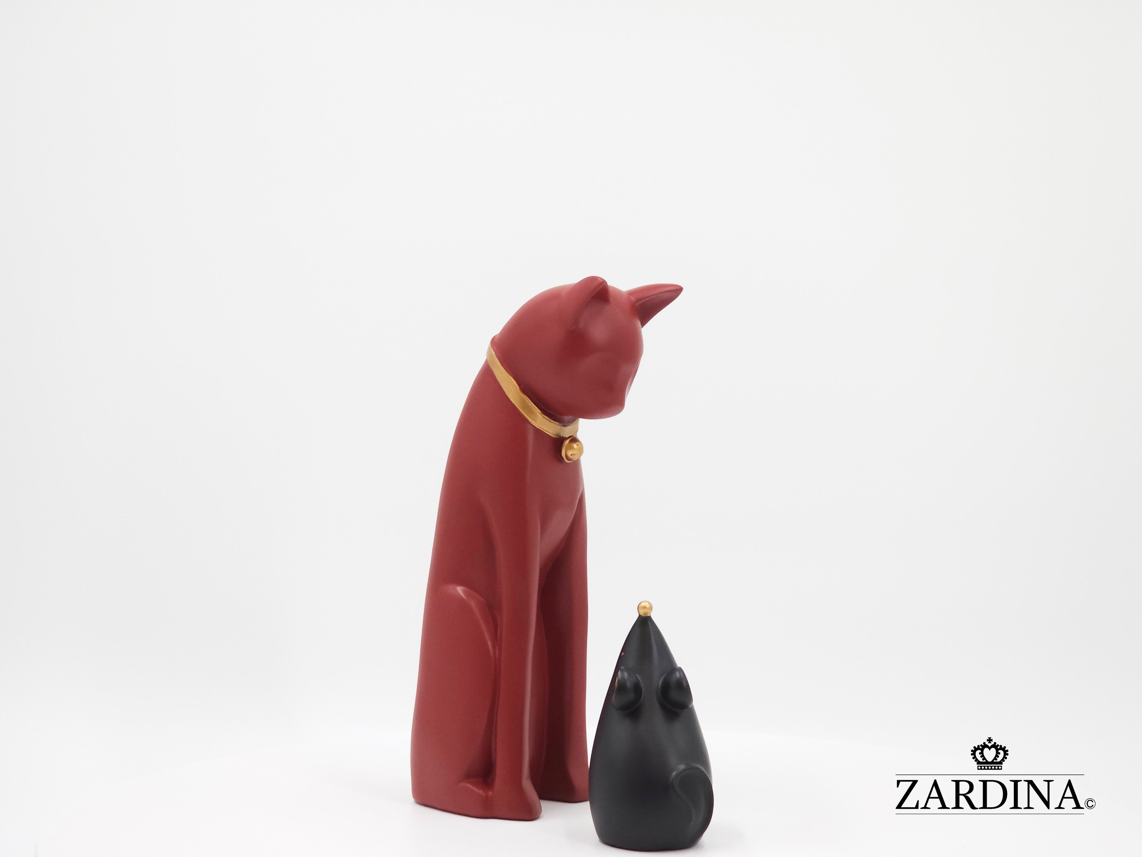 When The Red Cat Meet The Black Mouse Ornament Sculpture Home Décor Statue