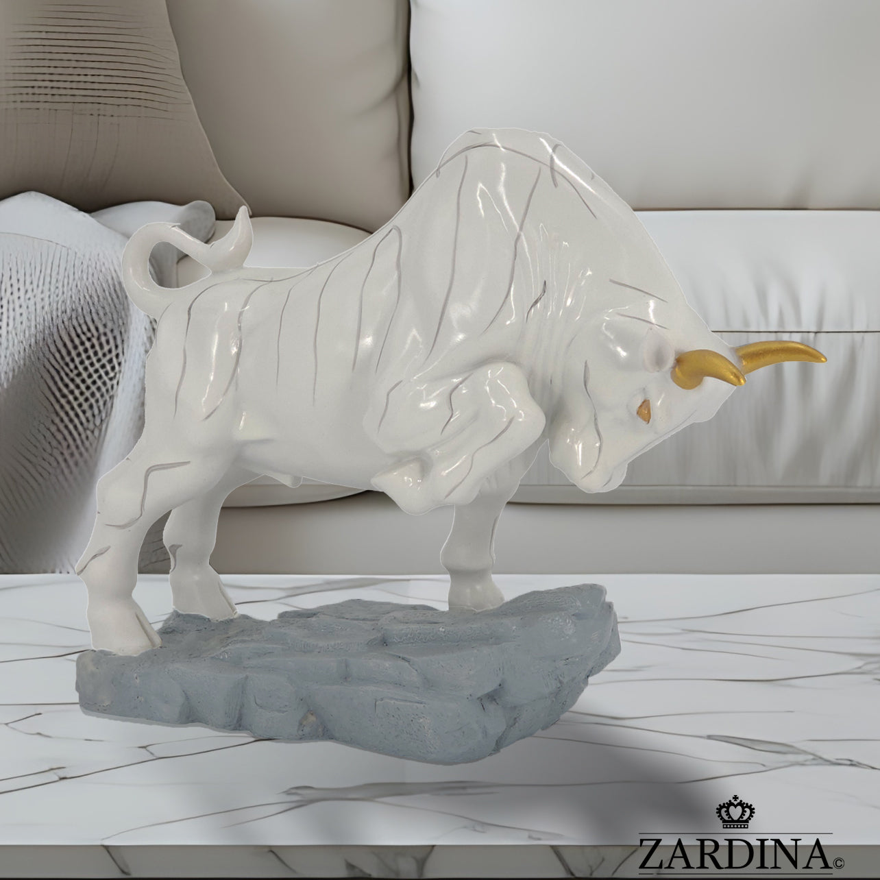 Bull In The Ring Art Sculpture Ornament statue Interior Décor