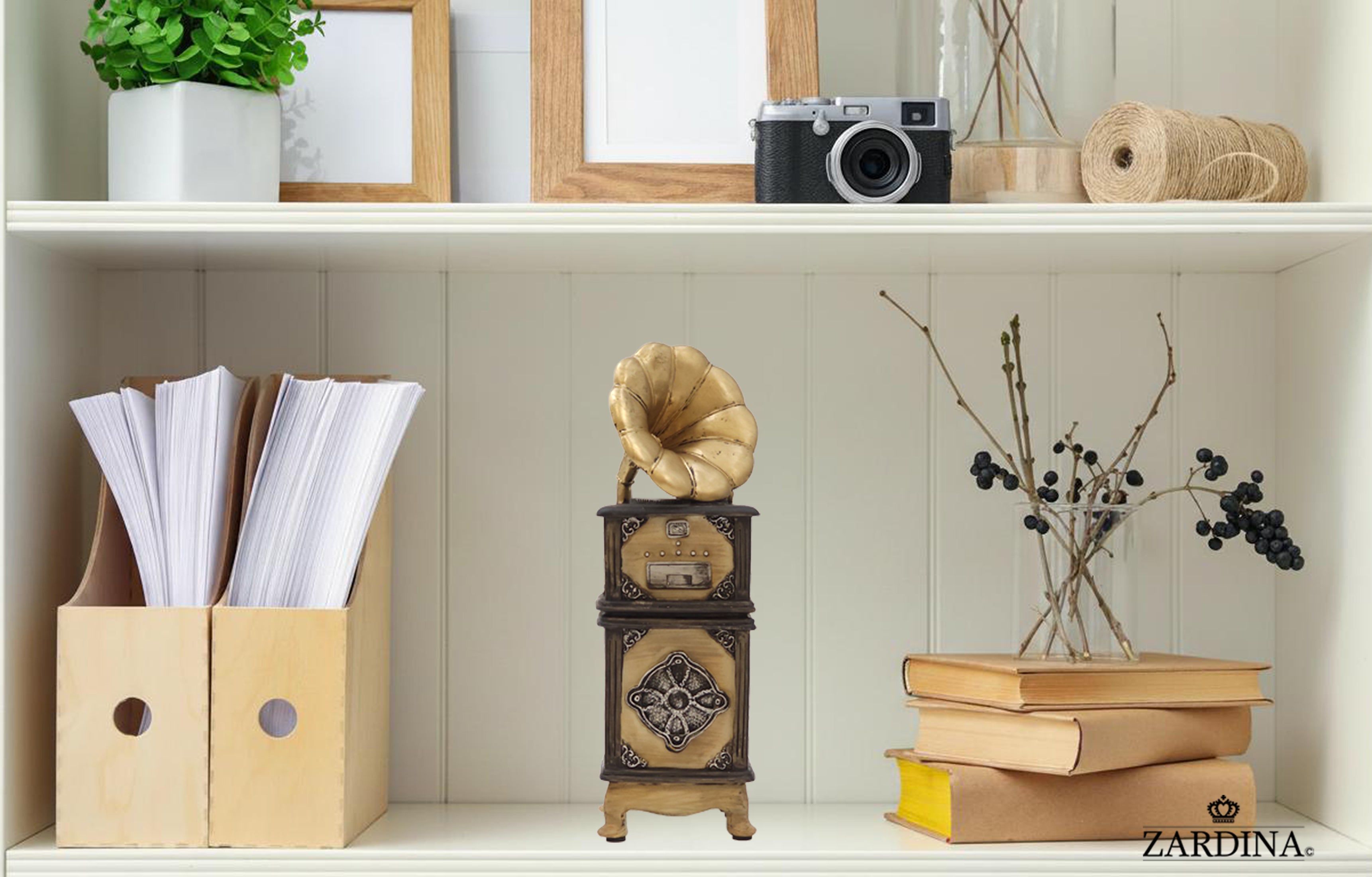 Quirky Gramophone Money Bank Art Sculpture