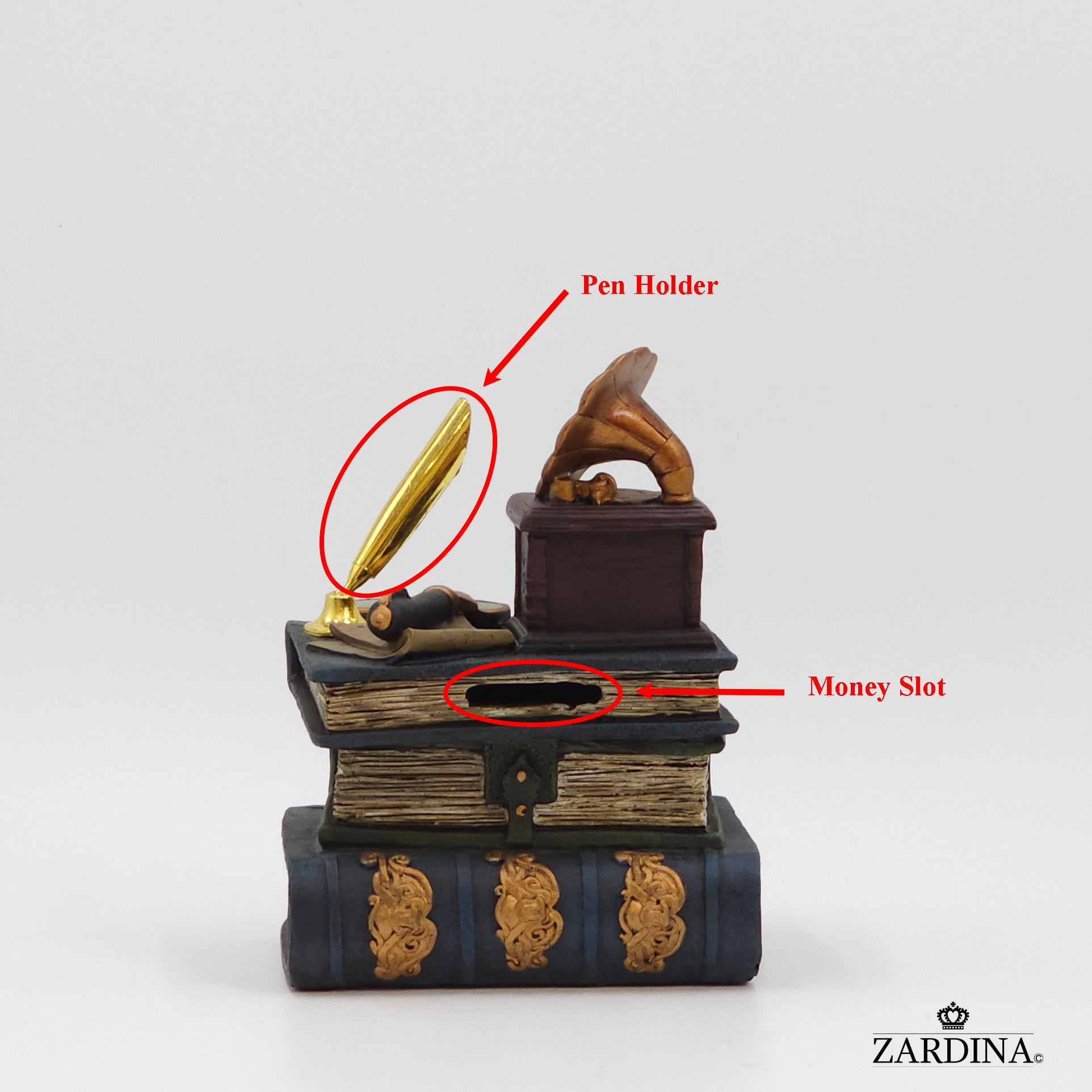 Mini Bookkeeper's Secret Piggy Bank - Art Sculpture