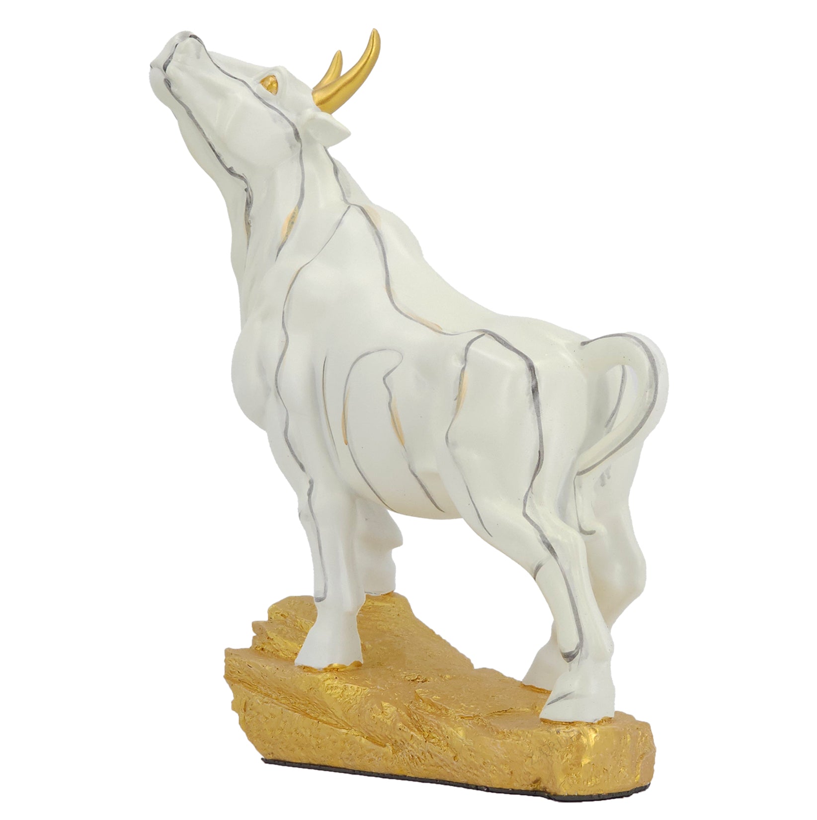 White Bull of Fortune Art Sculpture Ornament statue Interior Décor