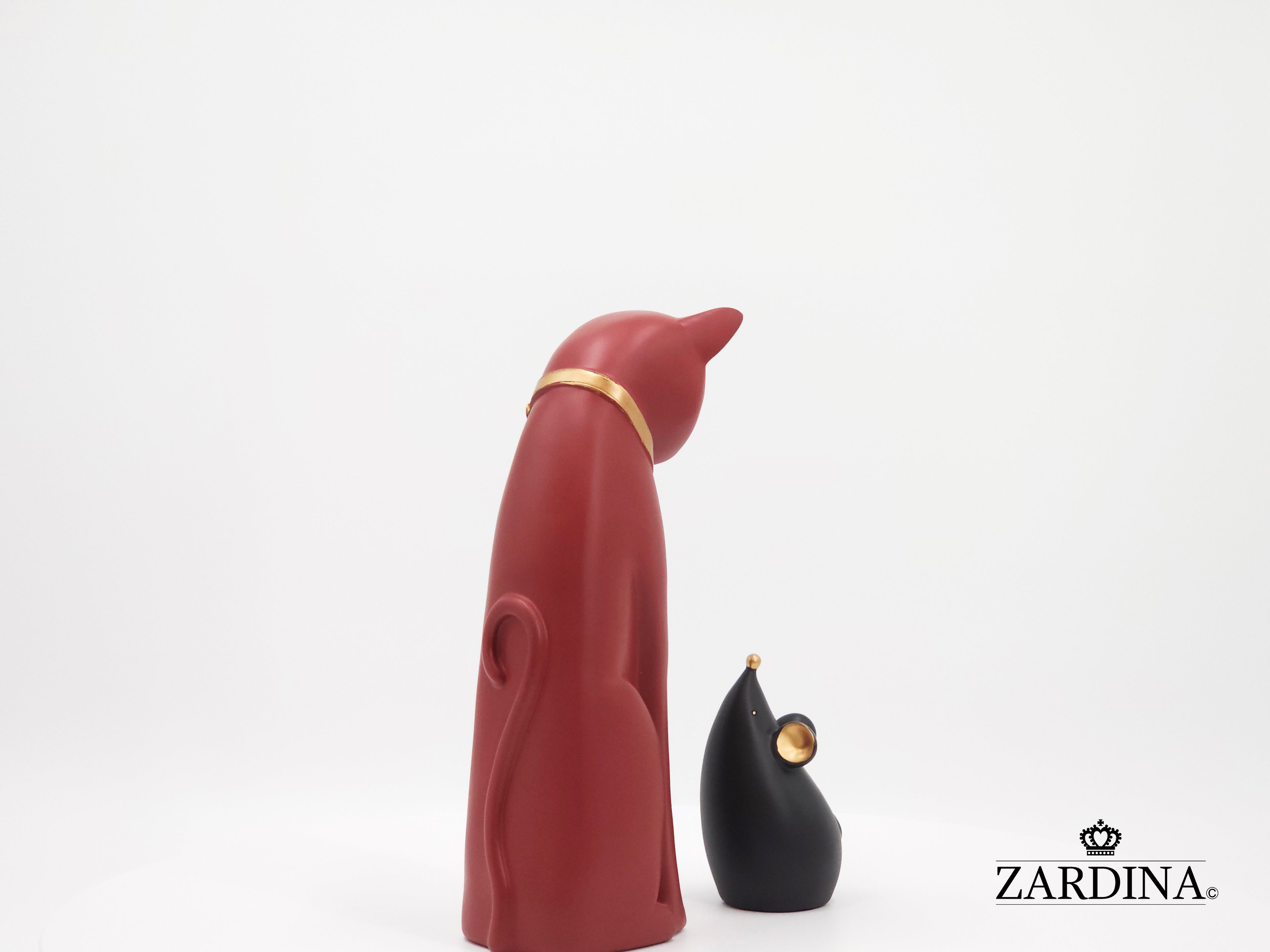 When The Red Cat Meet The Black Mouse Ornament Sculpture Home Décor Statue