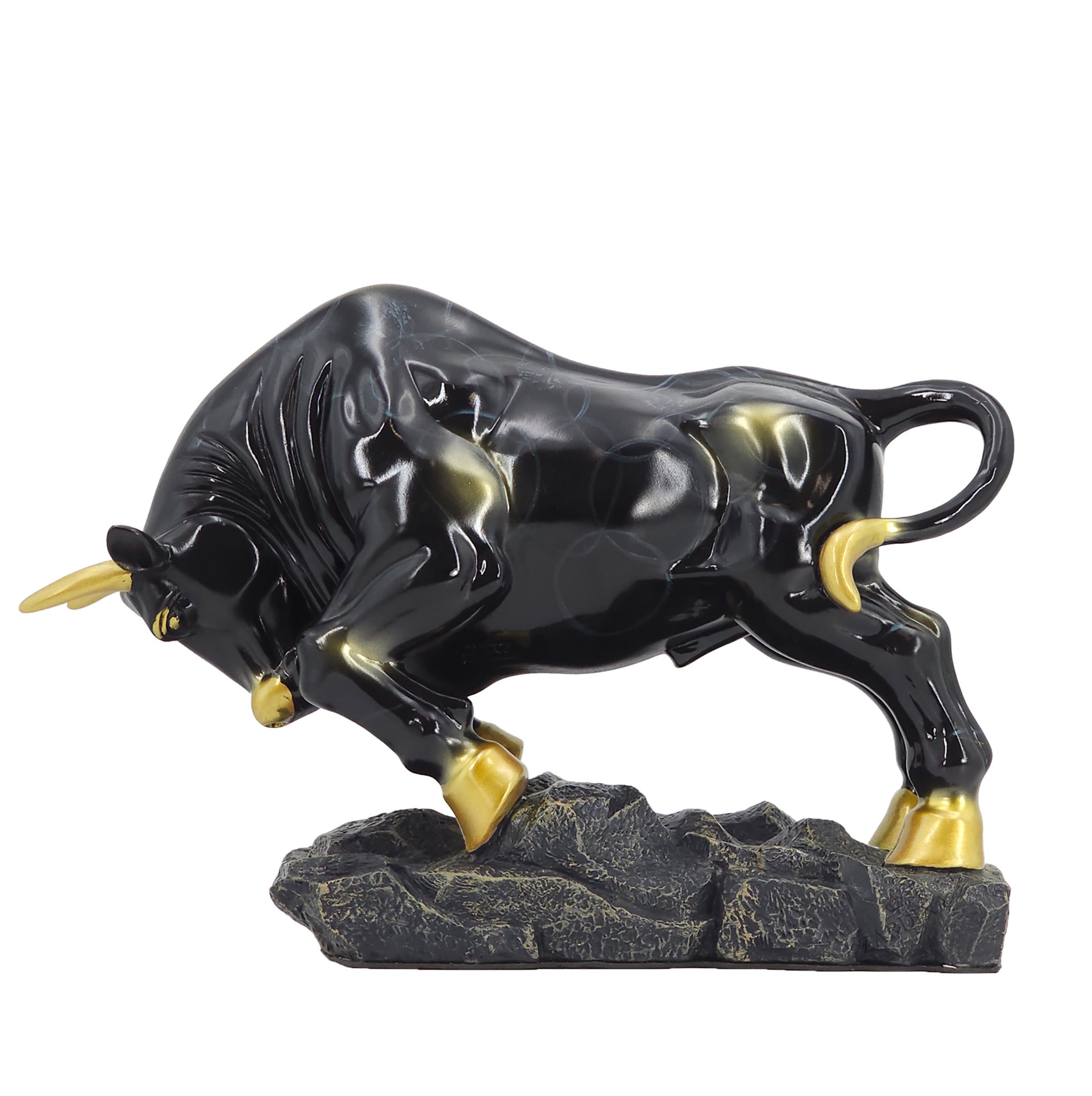 Black Charging Bull Art Sculpture Ornament statue Interior Décor