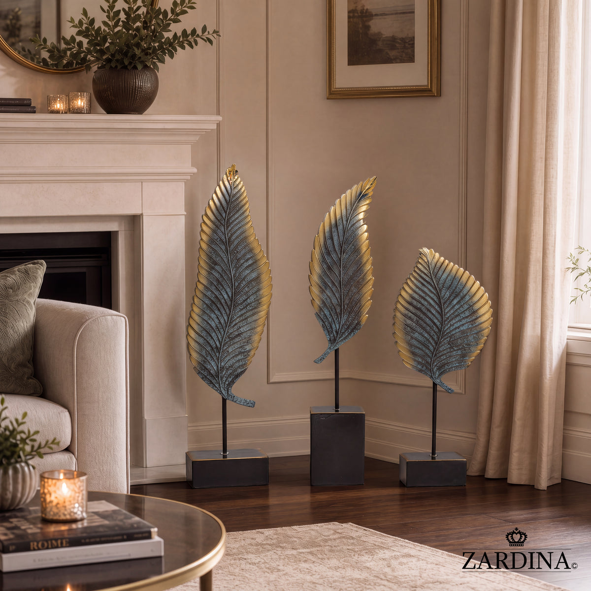 Egyptian Majesty Teal & Gold Palms Set