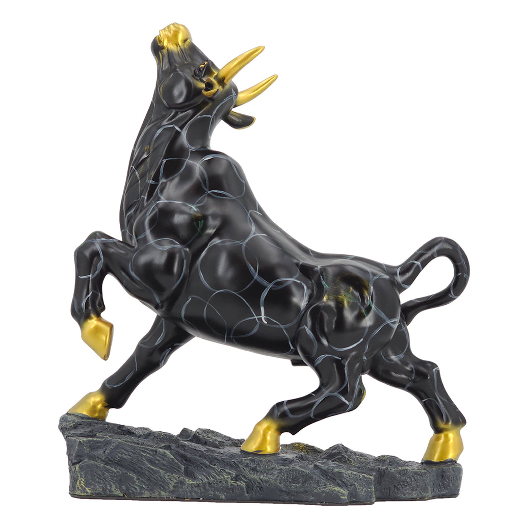 Black Victory Bull Art Sculpture Ornament statue Interior Décor