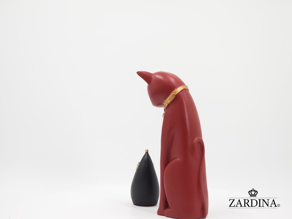 When The Red Cat Meet The Black Mouse Ornament Sculpture Home Décor Statue