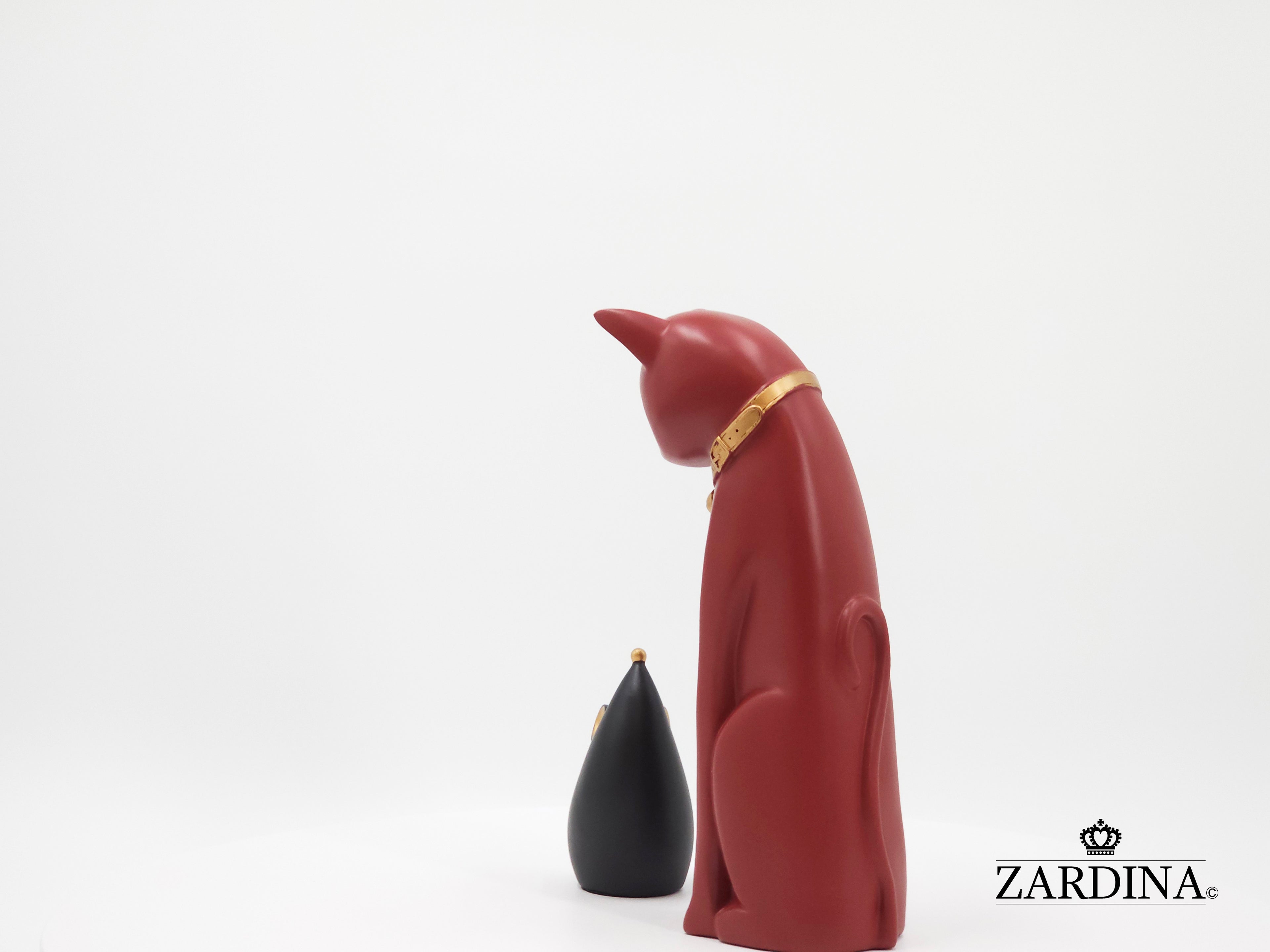 When The Red Cat Meet The Black Mouse Ornament Sculpture Home Décor Statue