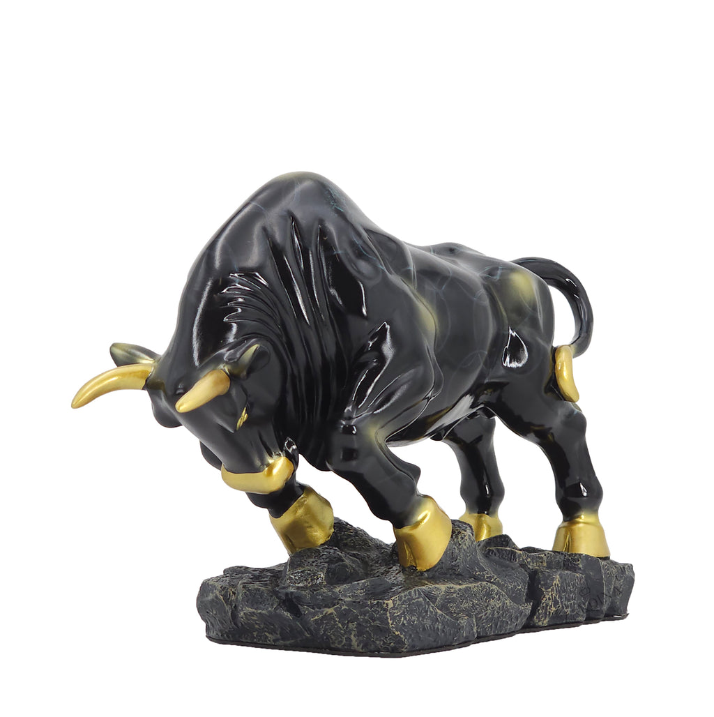 Black Charging Bull Art Sculpture Ornament statue Interior Décor