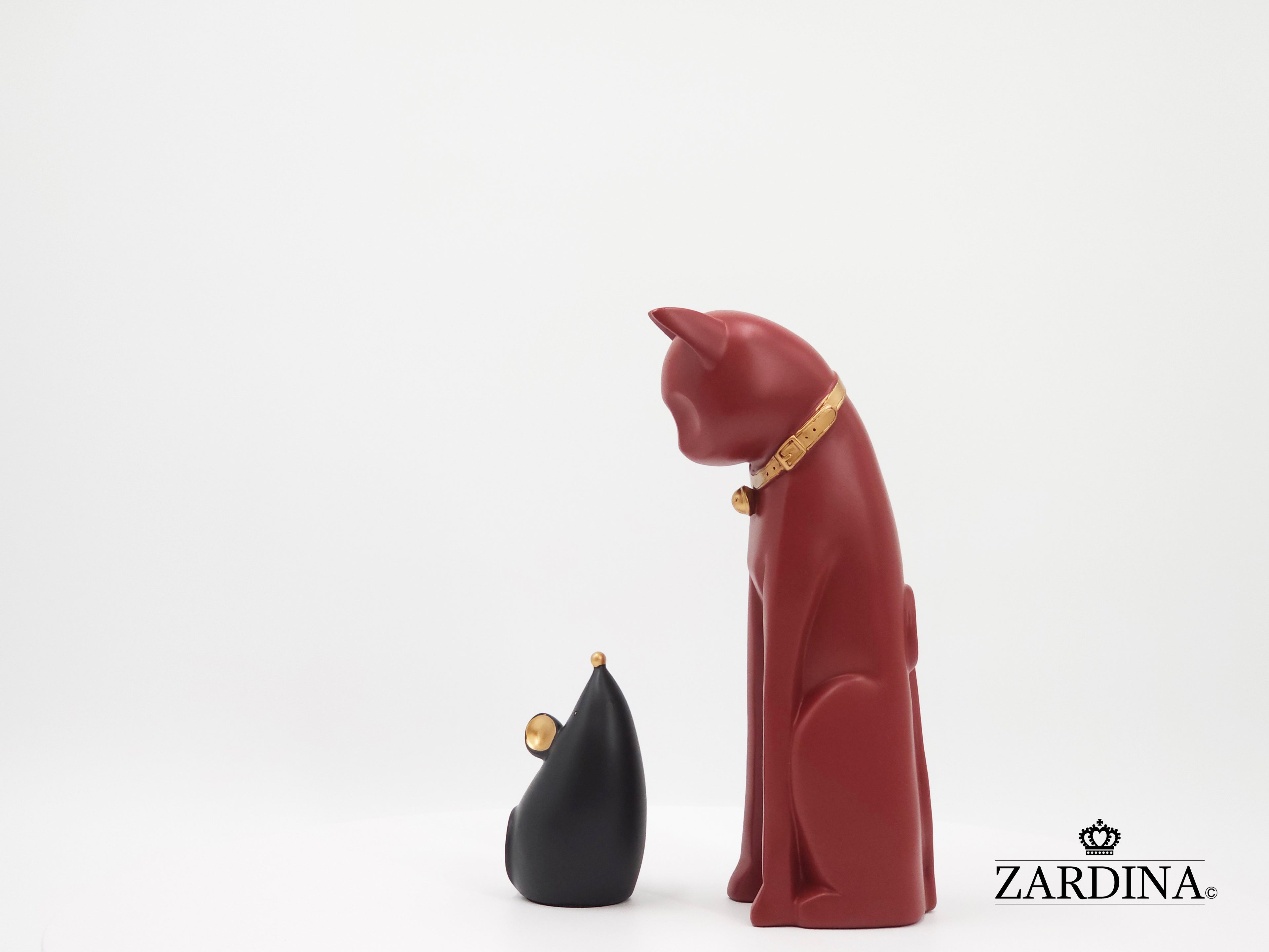 When The Red Cat Meet The Black Mouse Ornament Sculpture Home Décor Statue
