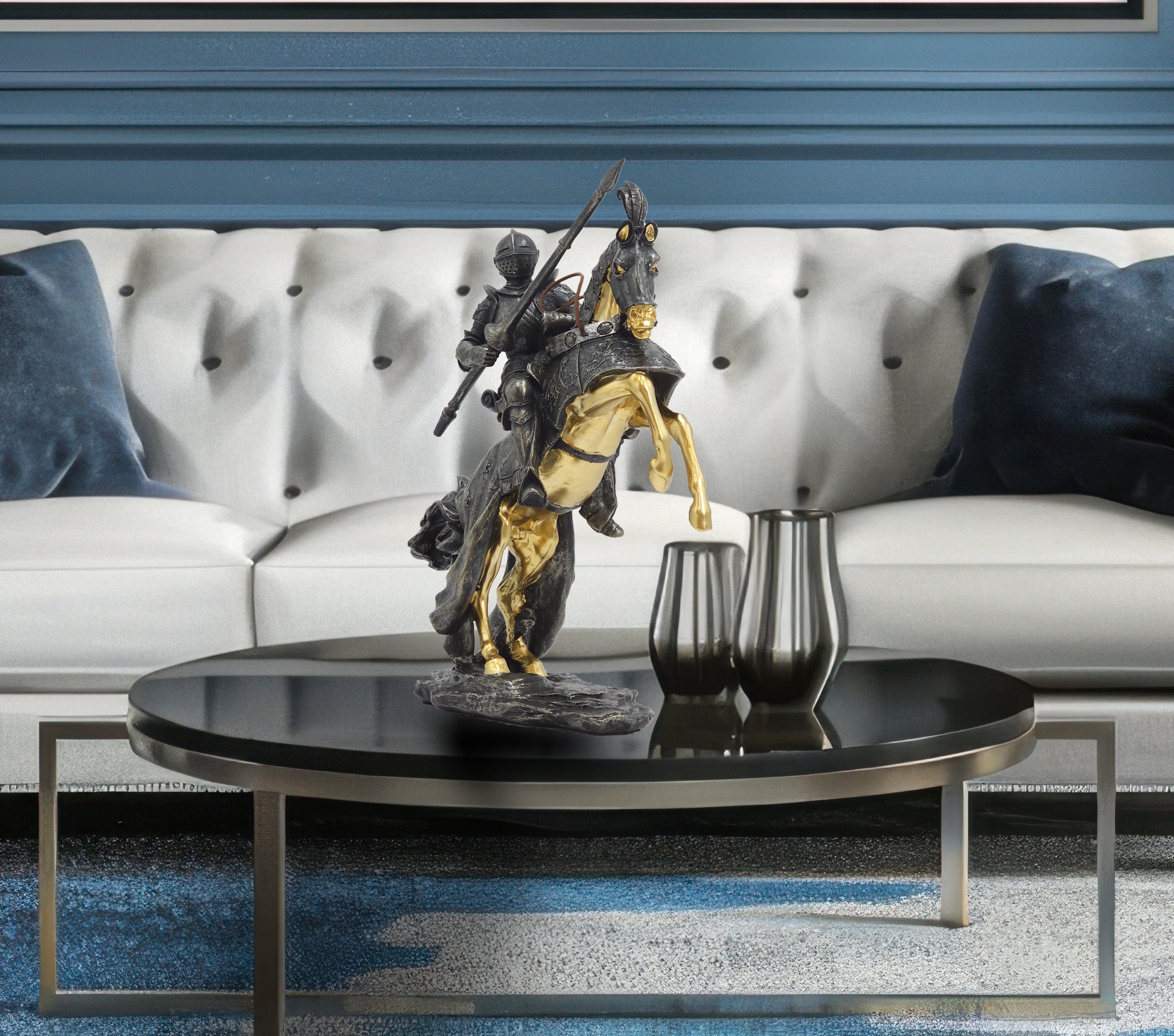 First Knight in Battle Art Sculpture Abstract Home Interior Décor