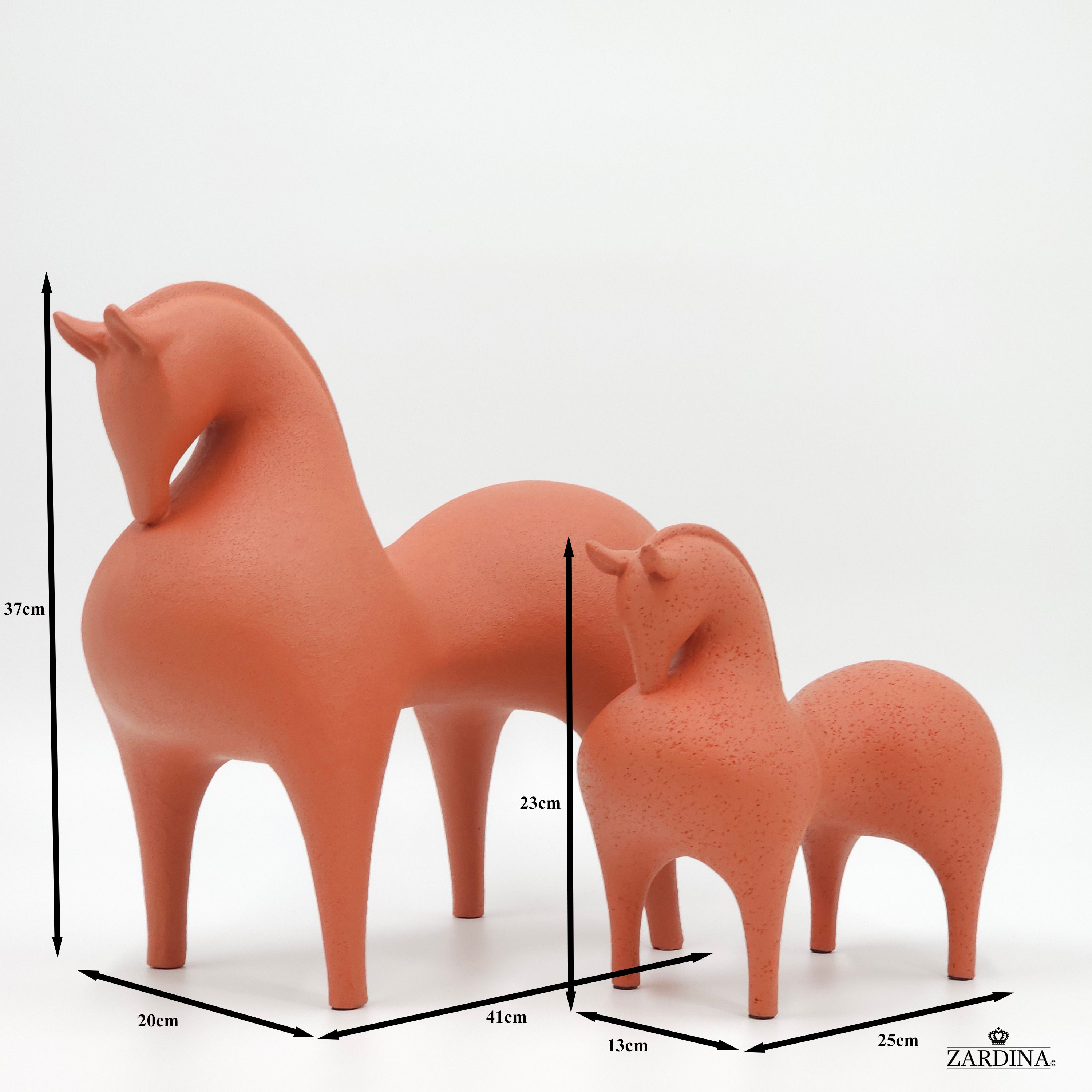 Terracotta Horse (Clay Orange) Art Sculpture Ornament statue Interior Décor
