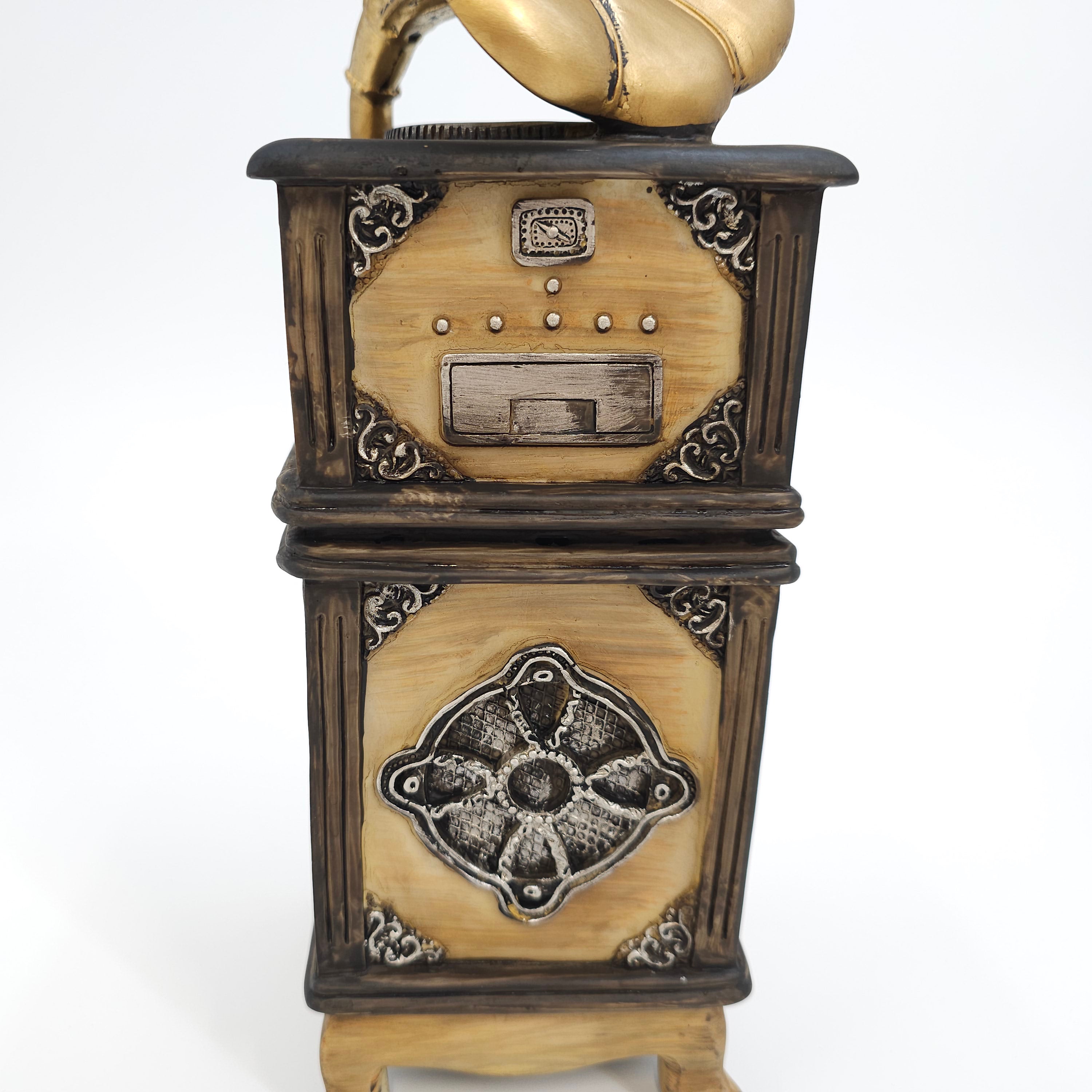 Quirky Gramophone Money Bank Art Sculpture