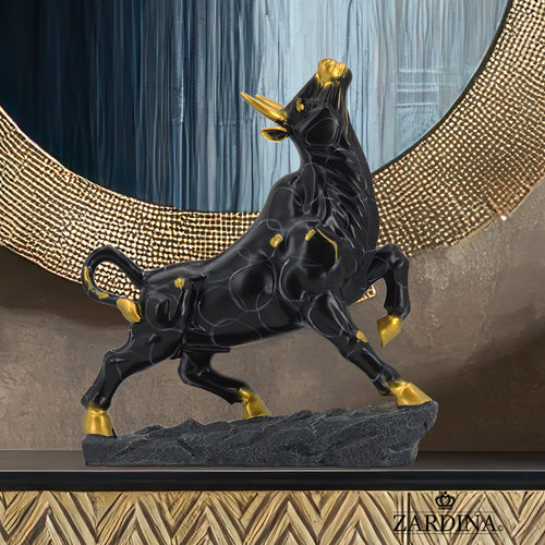 Black Victory Bull Art Sculpture Ornament statue Interior Décor