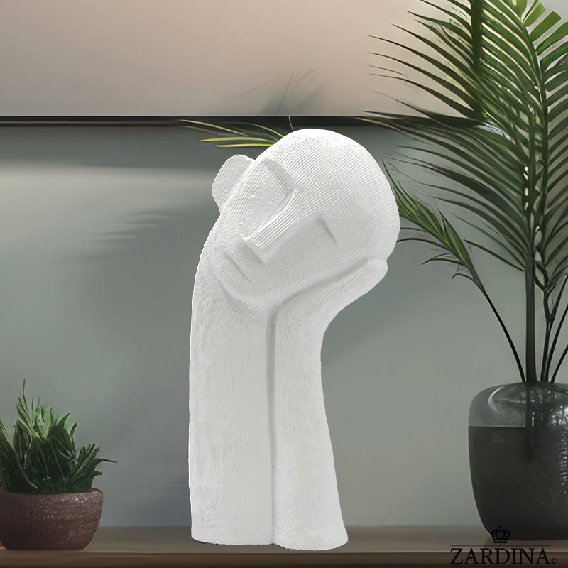Lazy Man Art Sculptures Figurines Interior Décor (White)