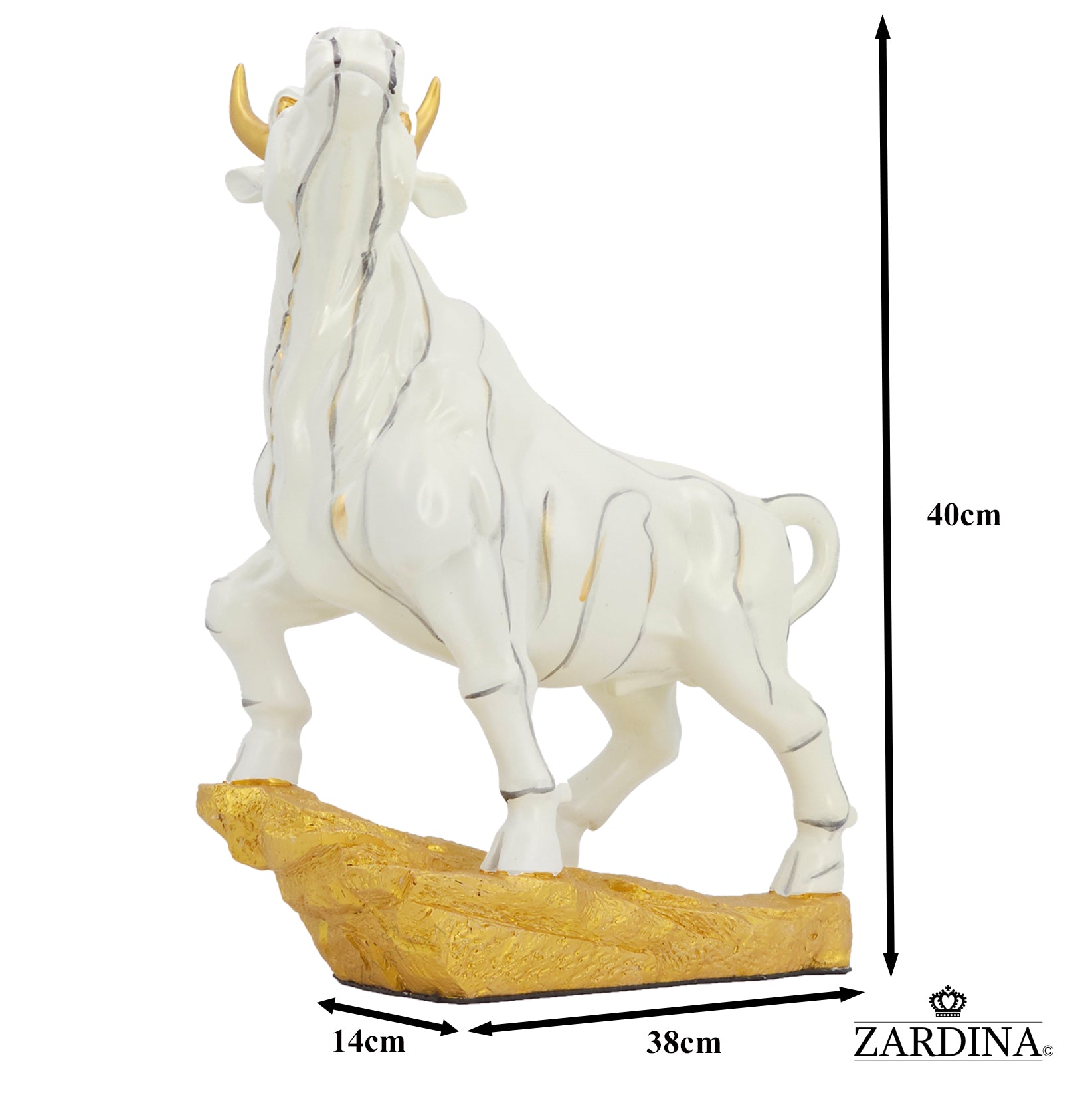 White Bull of Fortune Art Sculpture Ornament statue Interior Décor
