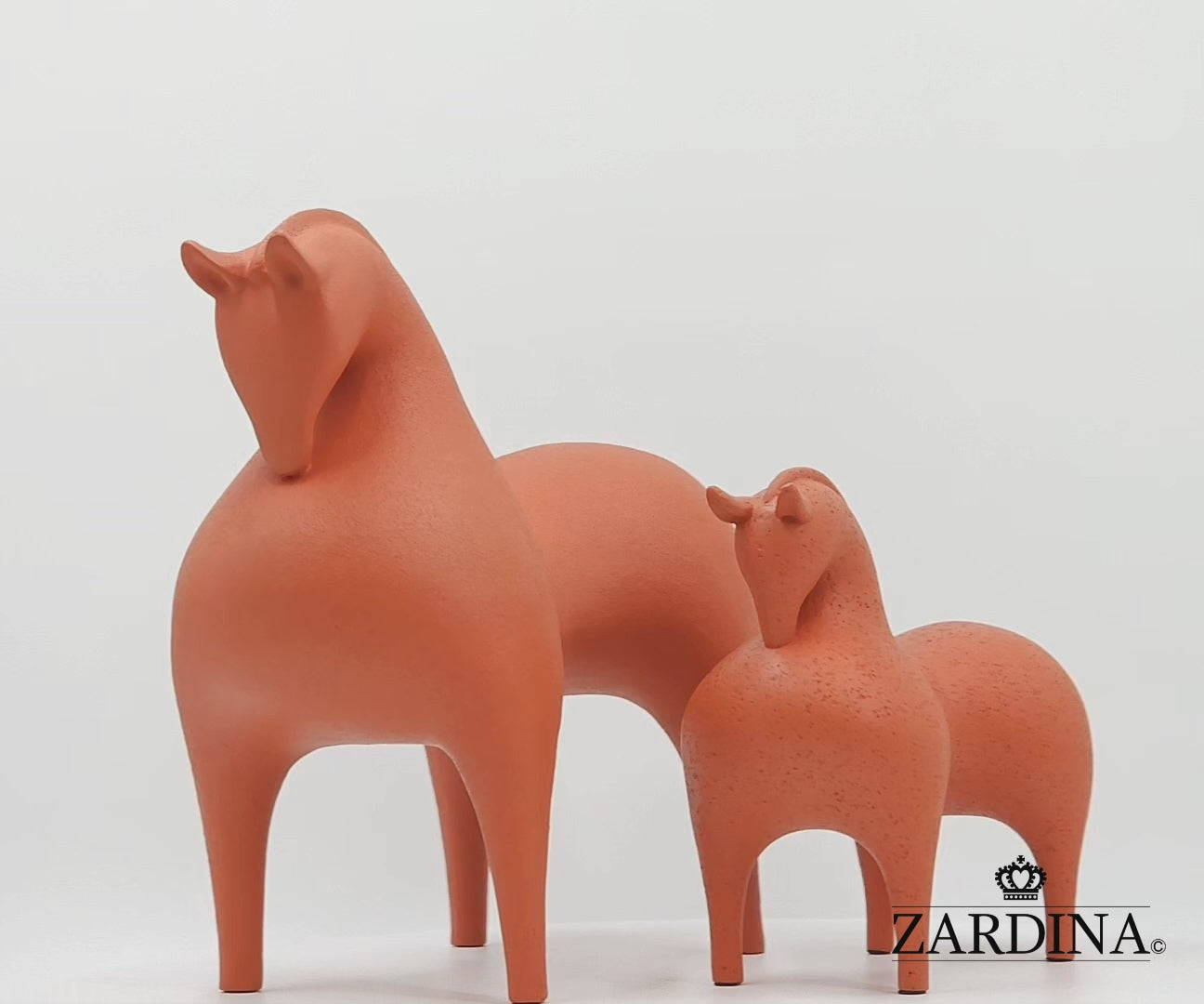 Terracotta Horse (Clay Orange) Art Sculpture Ornament statue Interior Décor