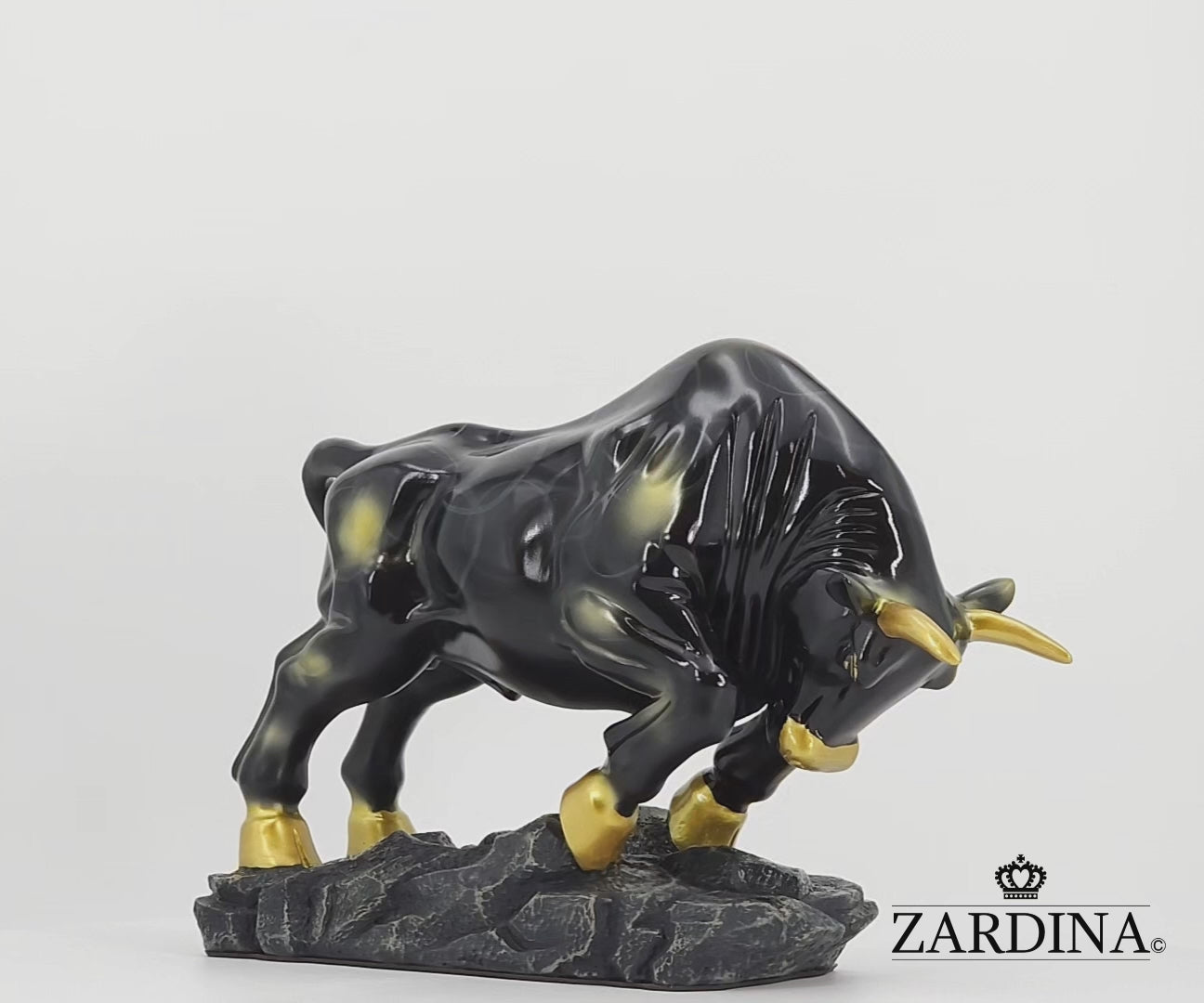 Black Charging Bull Art Sculpture Ornament statue Interior Décor