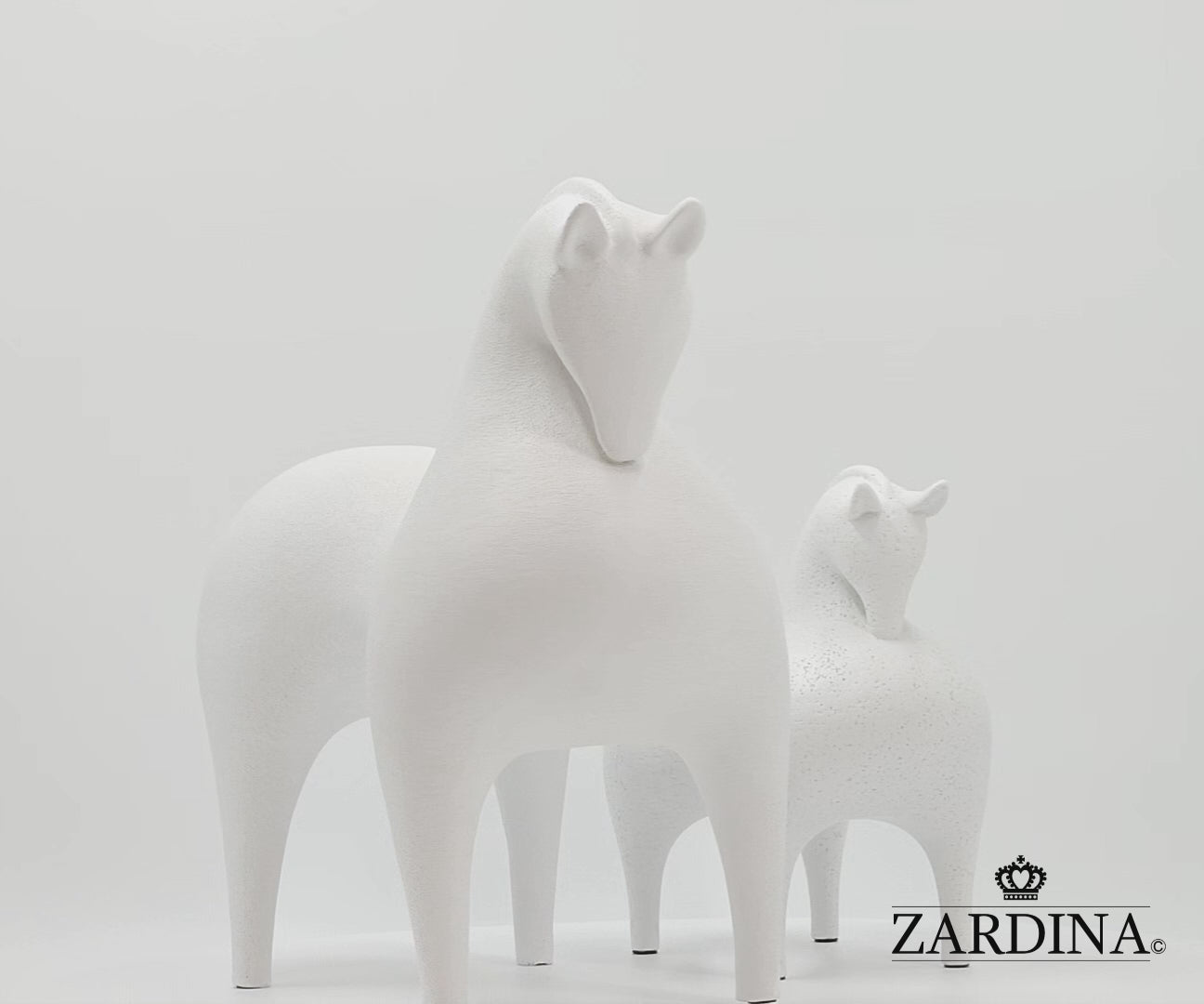 Terracotta Horse (Clay White) Art Sculpture Ornament statue Interior Décor